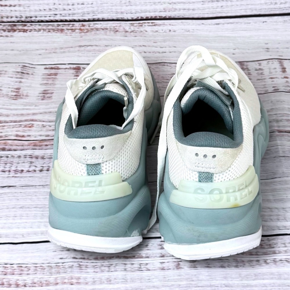 Sorel Kinetic Impact Lace Sneakers Sea Salt Sage Green NL4700-125 Womens 7.5 - Picture 3 of 8